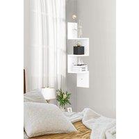 Living and Home 3-Tier Wooden Zigzag Floating Corner Shelves in White