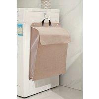 H&O Direct Foldable Washable Hanging Laundry Basket in Beige