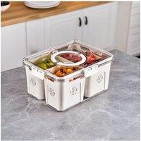 H&O Direct Fridge Storage Container with Three Compartments in Yellow