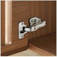 Living and Home 2 Pcs 110 Degree Soft Close Half Overlay Cabinet Door Hinges Wardrobe Doors Hinges with Screws, 3.8cm H in Silver