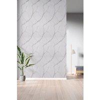 Living and Home 10pcs Peel and Stick PVC Marble Wall Tile Sticker for Bathroom, Kitchen & Living Room, Calaeatta Withe in White