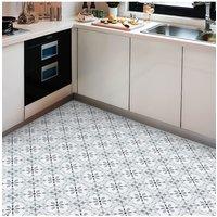 Living and Home 10Pcs Self Adhesive Floral Pattern PVC Wall & Floor Tile Stickers for Bathroom Kitchen Living Room Bedroom, 20 x 20cm(0.4)