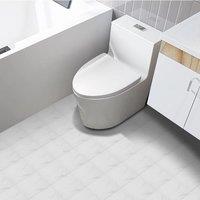Living and Home 10Pcs Volakas White Marble Self Adhesive PVC Wall & Floor Tile Stickers for Bathroom Kitchen Living Room Bedroom, 20 x 20cm(0.4)