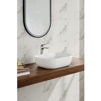 Living and Home 10pcs Ivory Marble Self-Adhesive Wall Stickers-Water & Oil Splash-proof, Antiflaming in Beige
