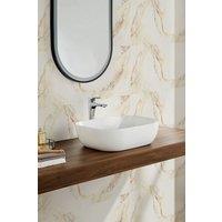 Living and Home 10pcs Ivory Marble Self-Adhesive Wall Stickers-Water & Oil Splash-proof, Antiflaming in Yellow