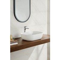 Living and Home 10pcs Ivory Marble Self-Adhesive Wall Stickers-Water & Oil Splash-proof, Antiflaming in White
