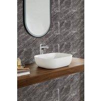 Living and Home 10pcs Ivory Marble Self-Adhesive Wall Stickers-Water & Oil Splash-proof, Antiflaming in Dark Grey