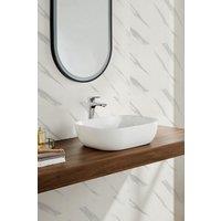 Living and Home 10Pcs Volakas White Marble Self-Adhesive PVC Wall Stickers