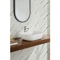 Living and Home 10Pcs Ariston White Marble Self-Adhesive PVC Wall Stickers