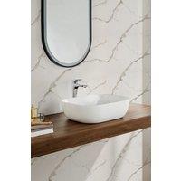 Living and Home 10Pcs Calaeatta White Marble Self-Adhesive PVC Wall Stickers