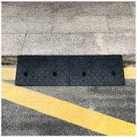 Living and Home Rubber Kerb Ramp for Home & Industrial Use, 100 x 30 x 11cm in Black | Size: 100 x 30 x 11 cm