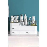 Living and Home Makeup Organizer Cosmetics Storage with Drawers Large Capacity Organiser for Vanity Desk in White