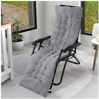 Living and Home 170x48cm Sherpa Fleece Lounge Cushion Warm Seat Pad Cosy Home Decor in Grey | Size: 170x48 cm