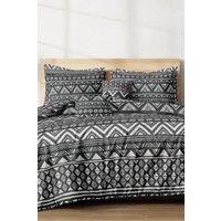Ezysleep Geometric Charcoal Printed Duvet Cover Set in Grey | Size: Double