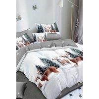 Ezysleep Winter Scene Christmas Duvet Set in White | Size: Single