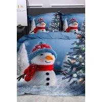 Ezysleep Snowman Christmas Duvet Set in Blue | Size: Single