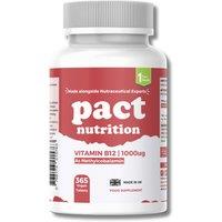 Pact Nutrition Vitamin B12 Methylcobalamin 1000mcg - 365 Vegan Tablets in Pink