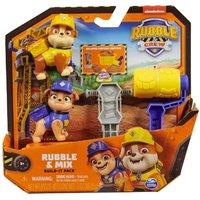 Paw Patrol Rubble & Crew Rubble & Mix Action Figures Set With Kinetic Build It Sand