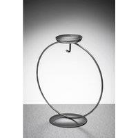 Sienna Glass Circular Metal Ornament Stand with Tea Light Holder Silver