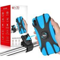 Dyzi Waterproof 360 Bike Phone Holder: Fits 4-6.5 Phones - Detachable in Black