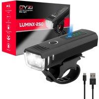 Dyzi USB Rechargeable Bike Front Light: 4 Modes Daylight Sensor in Black