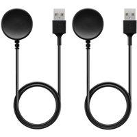 Dyzi 2-Pack Magnetic Dock Charger Charging Cable USB-A 5V/2A for Samsung Galaxy Watch 7 6 5 4 3 Ultra FE Pro Classic Active 2/1 - Black