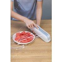 Living and Home Kitchen Plastic Wrap Dispenser Cling Film Dispenser Foil Cutter in White