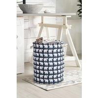 Living and Home Household Dirty Clothes Hamper Bathroom Collapsible Laundry Hamper With Handle in Blue