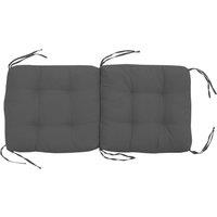 Living and Home 50x110x10cm Deep Grey Rattan Chair Cushion with Ties Outdoor Garden Seat Pad | Size: 50 x 110 x 10 cm
