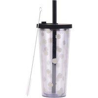 Xample Reusable 24 Oz Boba Cup with Lid & Straw, Leakproof Kawaii Cup, Bubble Tea Cup in Black