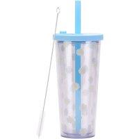 Xample Reusable 24 Oz Boba Cup with Lid & Straw, Leakproof Kawaii Cup, Bubble Tea Cup in Blue