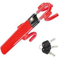 Xample Car Steering Wheel Lock HEAVY DUTY High Security Anti Theft Hook Van Hook Crook in Red