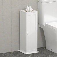 Xample Free Standing Toilet Paper Roll Holder Stand Wood Bathroom Storage Cabinet White