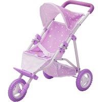 Teamson Kids Olivia's Little World Doll Jogging-Style Pram, Purple/Stars in Purple