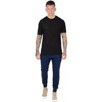 Cotton Works Slim Fit Elasticated Waist Fleece Joggers in Navy | Size: Large
