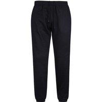 Cotton Works Elasticated Waist & Hem Fleece Joggers in Black | Size: Large