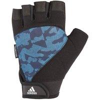 adidas Half Finger Performance Gym Gloves in Blue | Size: Small