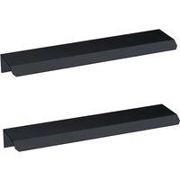 Nes Home Black Handles for Vanity With Fixing Pair in Silver