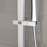 Nes Home Square ABS Adjustable Showerhead Holder Slider Bracket Chrome in Metallic Silver