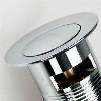 Nes Home Chrome Basin Sink Waste Modern Pop Up Sprung Plug Slotted with Overflow in Silver