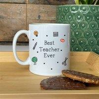 The Alphabet Gift Shop Best Teacher Ever Drawing Mug in White