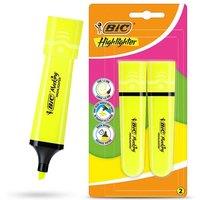Bic Highlighter Flat - Neon Yellow - Blister pack of 2
