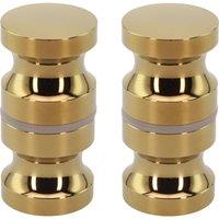 Nes Home Round Brushed Brass Aluminium Shower Door Knob Handle Set Of 2 in Gold