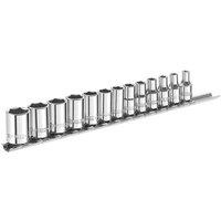 Expert Socket Set Of 13 Metric 1/4In Drive in Silver