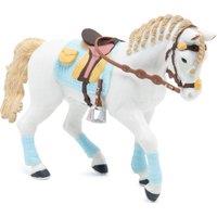 Papo Horse & Ponies Blue Trendy Rider's Horse Toy Figure, 3 to 8 Years, White (51545)