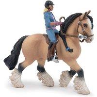 Papo Horse & Ponies Tinker & her Young Rider Toy Figure Set, Three Years & Above, Beige/Black (51572)