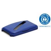 Durable 60L Hinged Bin Lid Blue - Slot Cut-Out for Easy Recycling - Durabin | Size: 1 Pack