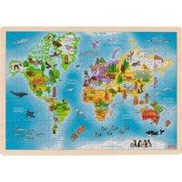 Goki Wooden Giant World Jigsaw Puzzle - 192 Pieces | Size: 1 Pack