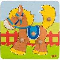 Goki Wooden 5 Piece Lift Out Horse Puzzle | Size: 1 Pack