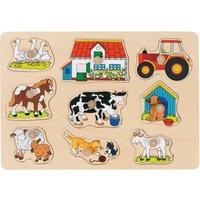 Goki 9 Piece Wooden Farm Lift Out Puzzle | Size: 1 Pack